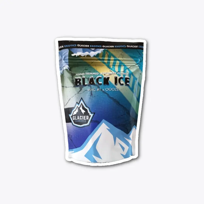 Black Ice 8th Prepack Mylar Bag Sticker